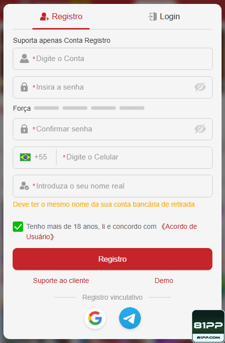Experiência de Jogos 81pp.com